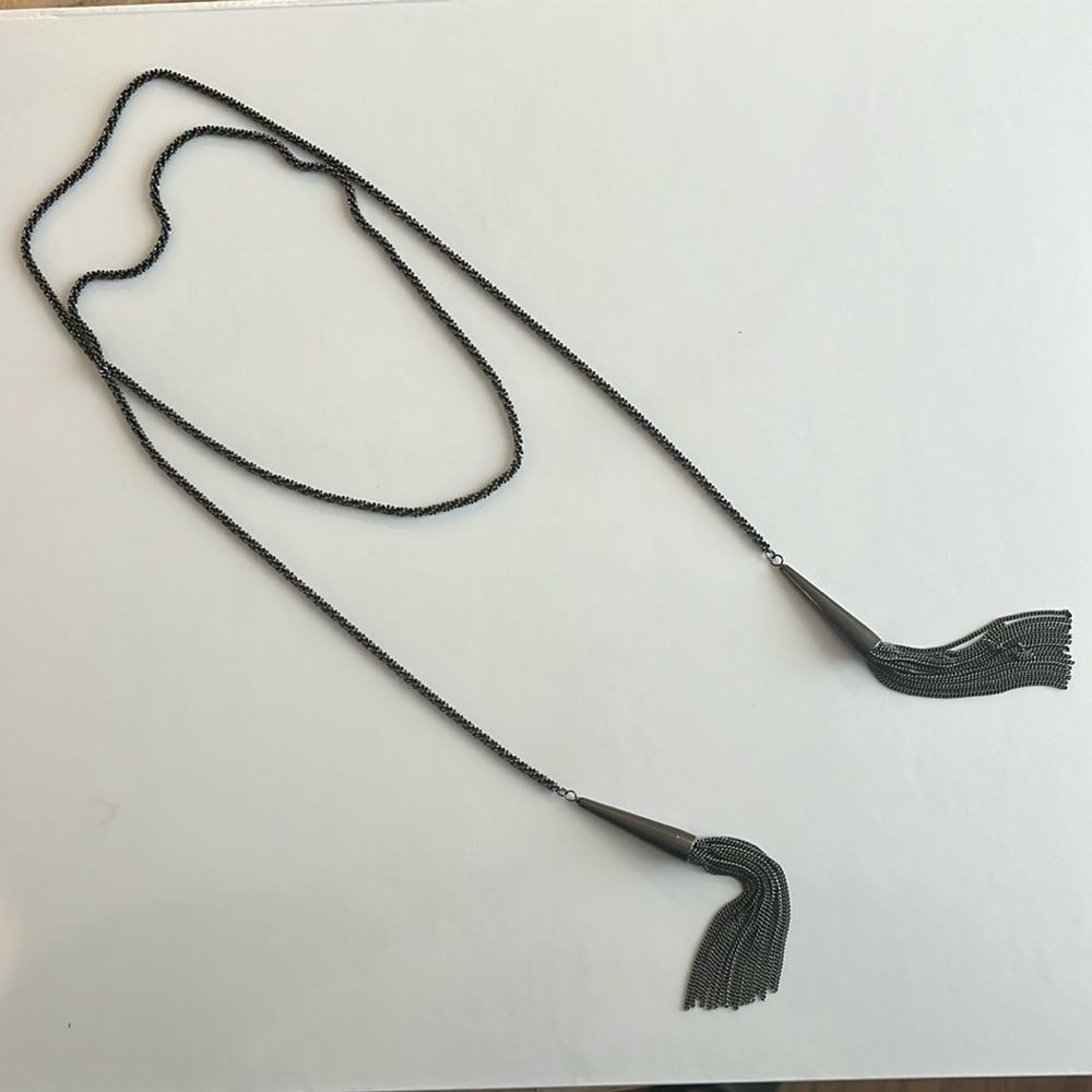 Kendra Scott Black Wrap Tassel Necklace